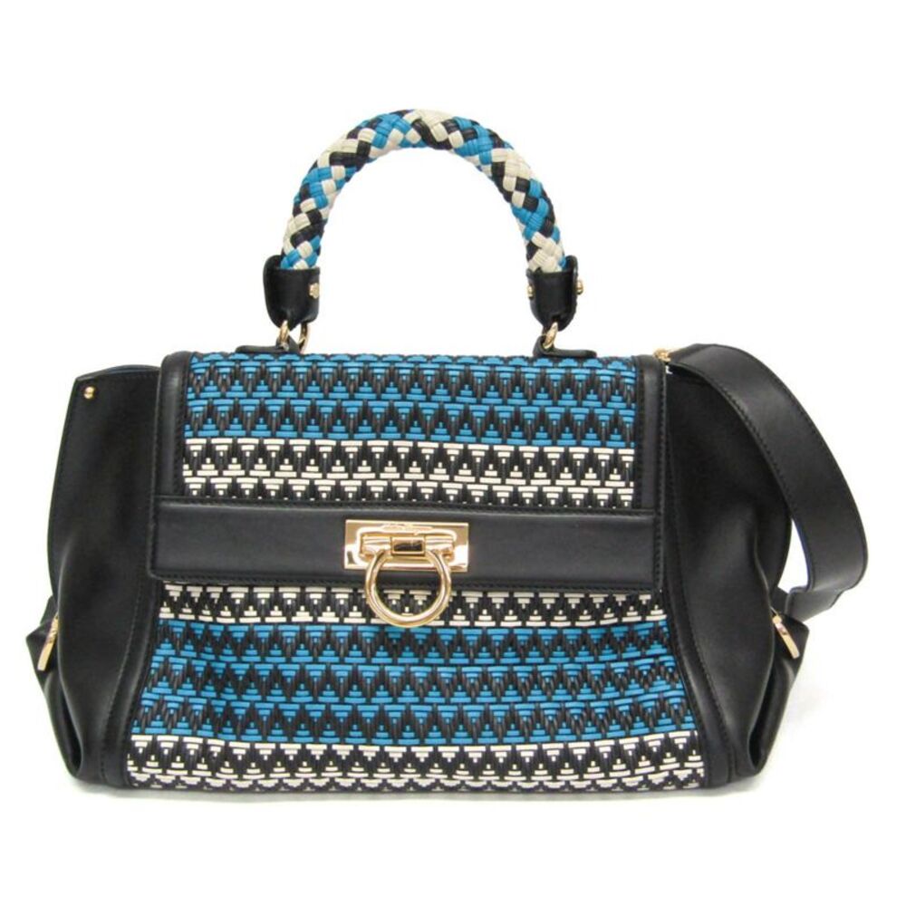 Salvatore Ferragamo Sofia Satchel Multicolor Woven Leather Multicolour Leather